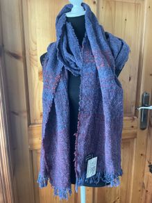 Kerry woollen mills Celtic oversized scarf in plum