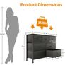 Chest of Drawers for Bedroom with 7 Drawers, Fabric Storage Drawer, Tall Black Hallway Storage Unit Image 9
