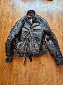 Leather motorbike jacket