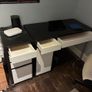 Black and white desk with integrated drawer unit Image 4