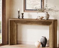 Farmhouse Console Table 140 cm Wooden Sofa Table with Storage for Entrance, Foyer, Hallway, Living Room, Easy Assembly