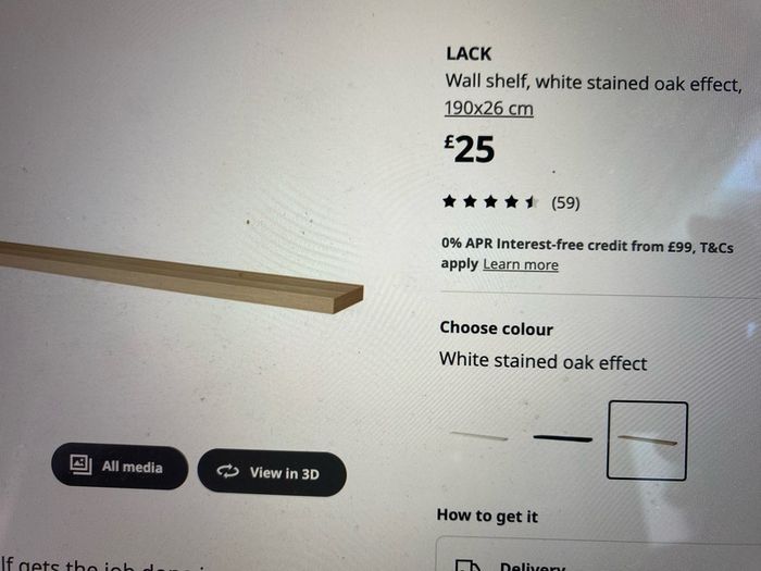 IKEA LACK Wall shelf, 190x26 cm