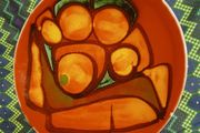 Poole Delphis / 1960/70s shallow dish/ signed by Gillian Taylor