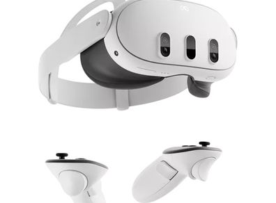 Quest 3 128GB VR Headset + Pro Head Strap with 5200mAH Powerbank Refurbished