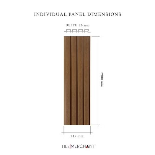 26mm Exterior Composite Wall Panel Teak 290x21.9cm