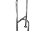 Stainless steel floor mounted grab rail, toilet area support