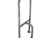 Stainless steel floor mounted grab rail, toilet area support