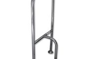 Stainless steel floor mounted grab rail, toilet area support