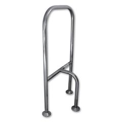 Stainless steel floor mounted grab rail, toilet area support