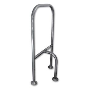 Stainless steel floor mounted grab rail, toilet area support