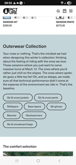 Picture organic ski board pants
