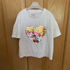 NEXT girls white love heart t-shirt aged 3-4 years