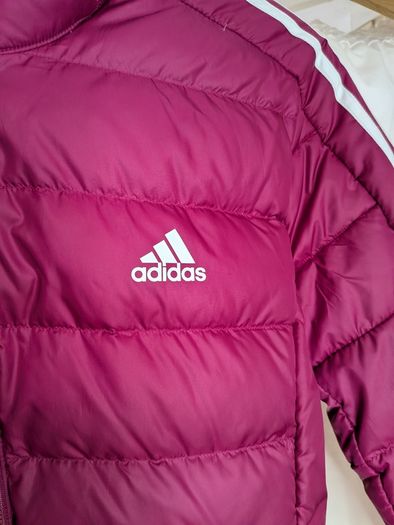 Adidas Burgundy Padded Hooded Jacket / Coat Size M
