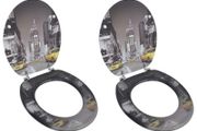 Toilet Seats with Lids 2 pcs MDF New York