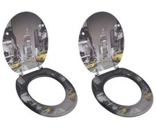 Toilet Seats with Lids 2 pcs MDF New York