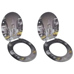 Toilet Seats with Lids 2 pcs MDF New York