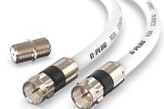 New: G-PLUG 2m RG6 Coaxial Cable Connectors Set - High-Speed Internet, Broadband and Digital TV Aerial, Satellite Cable Extension - Weather-Sealed Double Rubber O-Ring and Compression Connectors White
