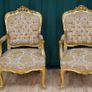 Pair of Rococo-Style Giltwood Armchairs Image 2