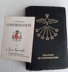 vintage confirmation book and mantilla