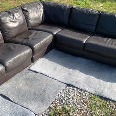 Large High-End Leather L-Shaped Sofa