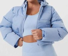 USA Pro Cropped Puffer Jacket Blue