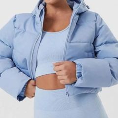 USA Pro Cropped Puffer Jacket Blue
