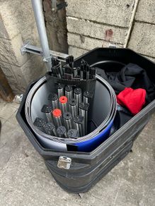 Big box with stand in it