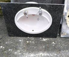 Bathroom, toilets & sinks with marble tops