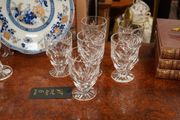 Set of 6 Vintage Waterford Crystal Ashling Footed Tumblers