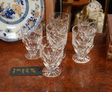 Set of 6 Vintage Waterford Crystal Ashling Footed Tumblers
