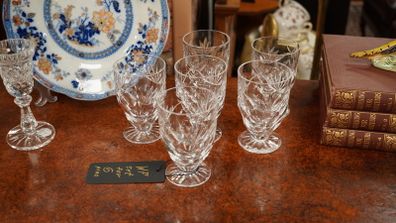 Set of 6 Vintage Waterford Crystal Ashling Footed Tumblers