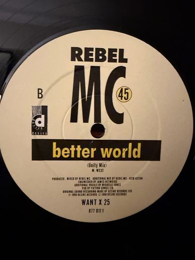 Rebel MC Better World Original 1990 12 Vinyl Peace Unity Mixes