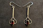 925 Sterling Silver Garnet Celtic Knot Earrings