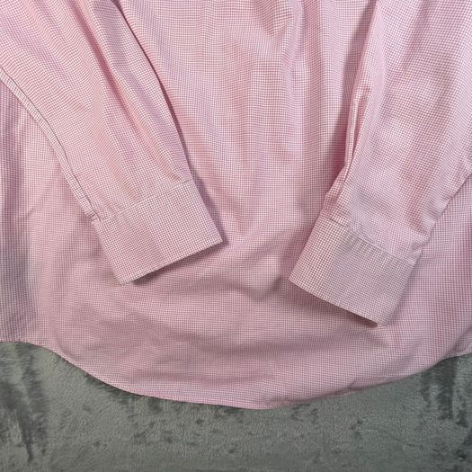 LAUREN RALPH LAUREN Fitted Non Iron Mens Shirt Pink Striped Long Sleeve 15.5 E39