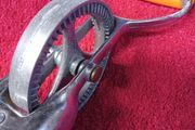 Vintage Whisk , Steel with Orange Bakelite Handle