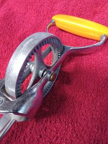 Vintage Whisk , Steel with Orange Bakelite Handle