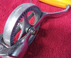 Vintage Whisk , Steel with Orange Bakelite Handle