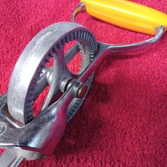 Vintage Whisk , Steel with Orange Bakelite Handle