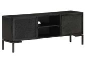 TV Cabinet Black 115x30x46 cm Solid Mango Wood