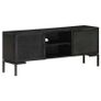 TV Cabinet Black 115x30x46 cm Solid Mango Wood Image 2
