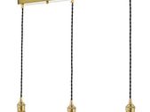 3 light Bar Suspension Brass with Black Cable