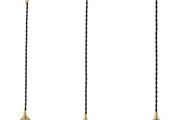 3 light Bar Suspension Brass with Black Cable