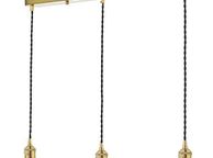 main image for ad 3 light Bar Suspension Brass with Black Cable