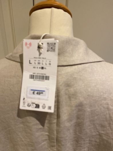 Zara linen mix unstructured jacket - 14-16 - new