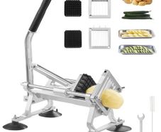 Commercial Vegetable Slicer, 1/4"+3/8"+1/2" Fruit Slicer, Stainless Steel and Aluminum Alloy Vegetable Cutter Slicer Machine