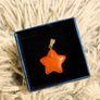 Orange Aventurine Star Pendant Polished Crystal Charm Image 2