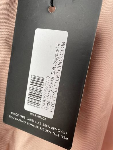 Prettylittlething nude utility joggers size 14