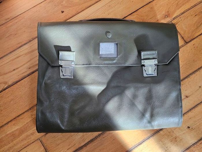 Vintage Swiss Army Military Issued Heavy Duty Tri-fold Document Bag or Messanger Bag Collectable Militaria