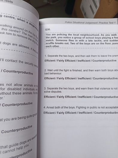 Police job assessments book