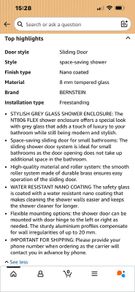 REDUCED - sliding shower door